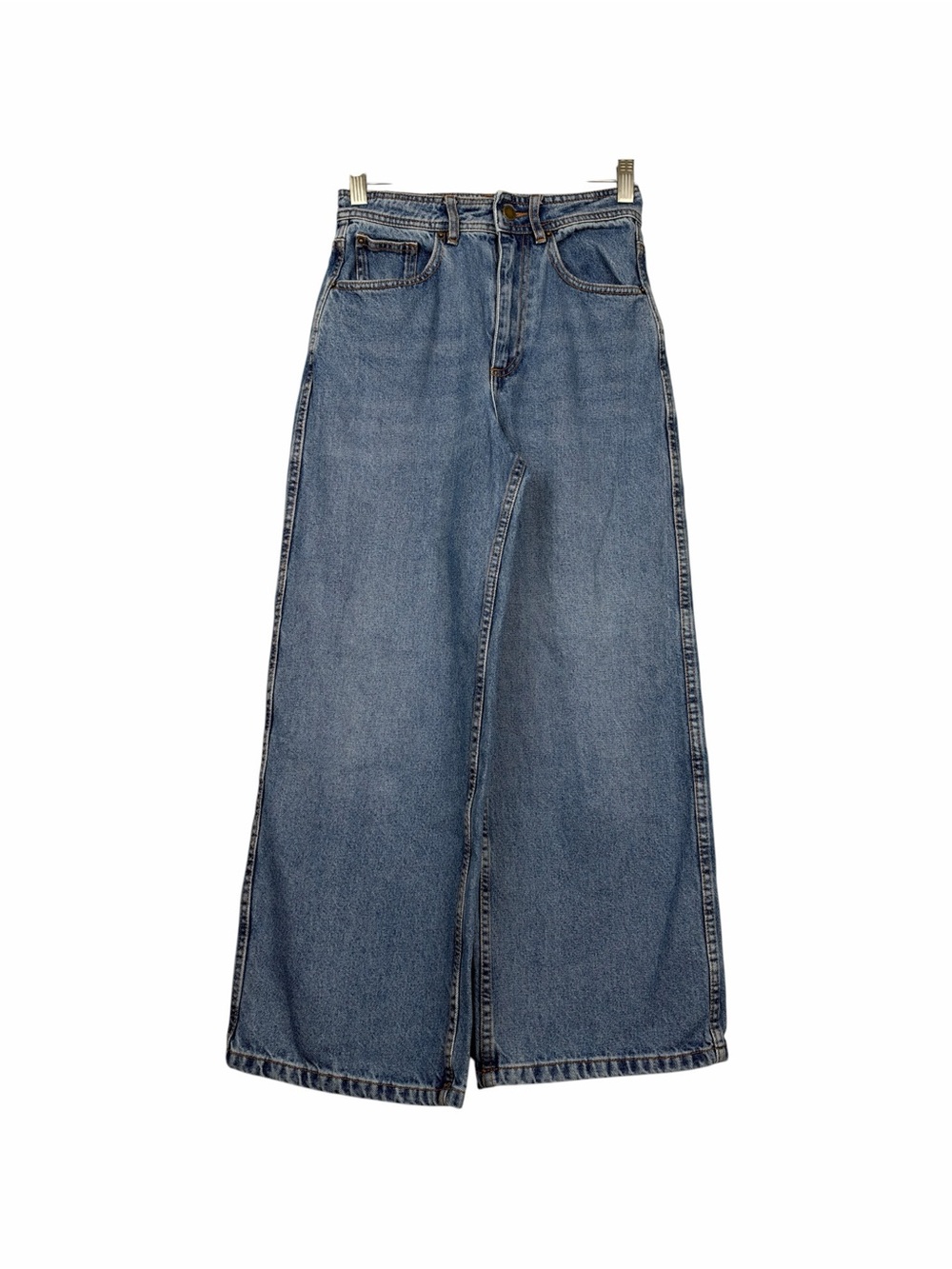 Sézane Crop Wide Leg Denim Blue Jeans - Picture 2 of 6